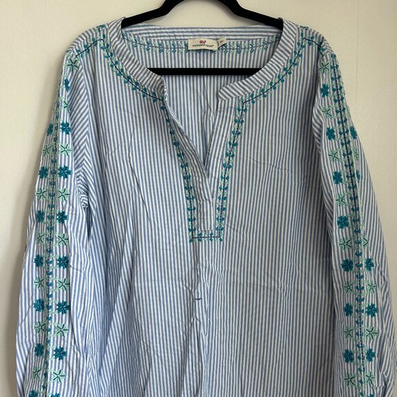 Vineyard Vines Striped Long Sleeve Tunic with Embroidery Size XXL - Picture 1 of 4